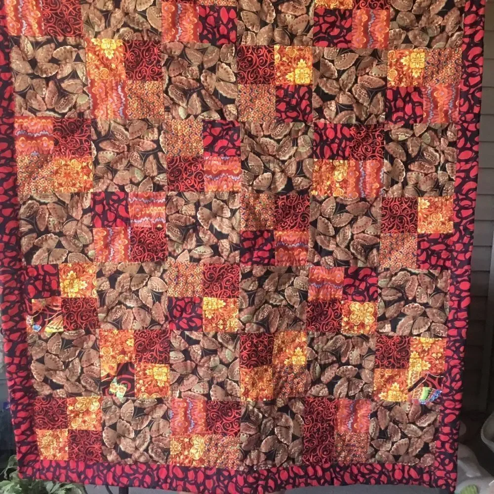 NWT. Hand Crafted Butterflies in Red Quilt
